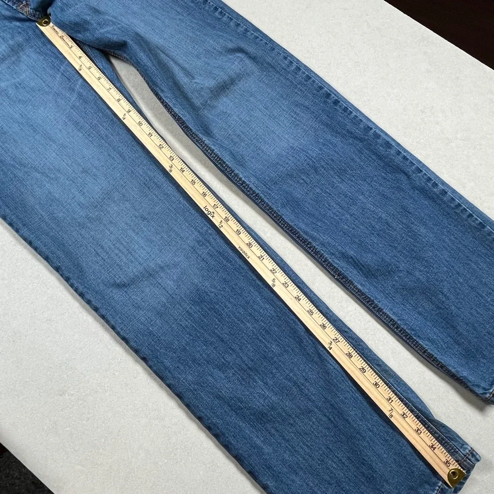 Cinch Jeans Men 33x36 Blue Medium Wash Straight Leg Stitching Western Cowboy